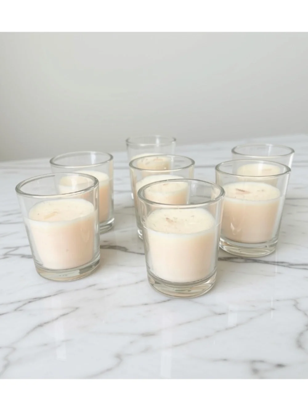7 Unscented Votive Glass Candles